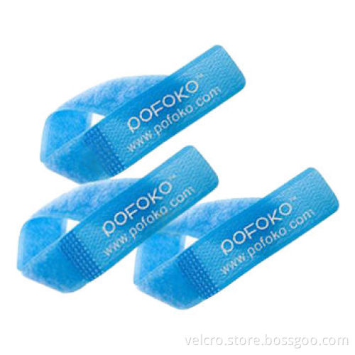 Logo printed, colored, reusable velcro cable tie, 15 x 200mm